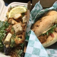 Buffalo chick-un with Caesar salad at Wild Leek in Halifax