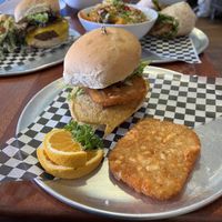Hangover bun, side hash brown  at Wild Leek in Halifax