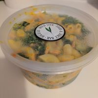 Cheesy mac salad from deli fridge at Wild Leek in Halifax