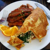 nomlette with tempeh bacon at Wild Leek in Halifax