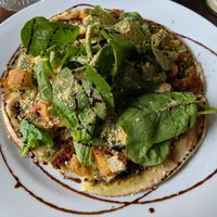 crispy vegan chick'n pesto pizza at Wild Leek in Halifax