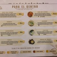 Menu at Balkan in Queretaro
