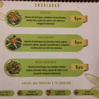 Menu at Balkan in Queretaro