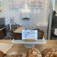 Vegan banana bread pudding with maple frosting and vegan banana breadd  at South Fork Baking Company in Everett