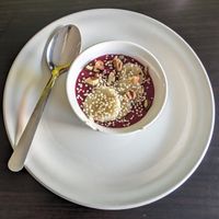 Beet Cream Dessert (Excellent!) at Vegan Rubí in Ixtapa