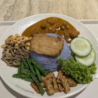 Blue Pea 10 Grains Nasi Lemak (with Tofu Topping) at Organic Vegetarian @ Pavilion KL in Kuala Lumpur