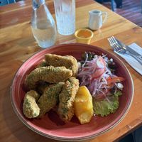 Deep fried and breaded avocado   at Central Inka in Valparaiso