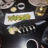 Vegan roll and chrispy rice with avocado at Yamashiro in Hollywood