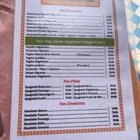 Menu ( wrong prices )  at Zaytouna in Essaouira