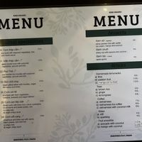 menu  at Koko Organic in Prague