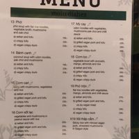 Menu at Koko Organic in Prague