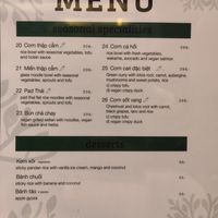 Menu at Koko Organic in Prague