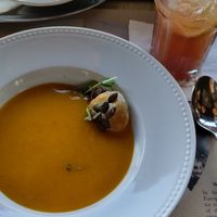 Pumpkin soup at Városliget Café in Budapest