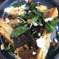 Sharing plate, hummus, vegan feta, chorizo.   at Scoundrel in Christchurch