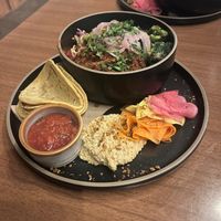 Vegan beef taco bowl at Scoundrel in Christchurch