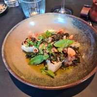 Tasteful and beatiful first course. at MellemRum in Aarhus