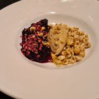 Forrest berries, rhubarb sorbet and hasselnuts. at MellemRum in Aarhus