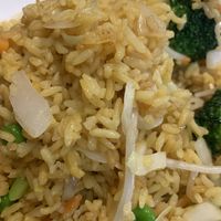 Veggie fried rice without the egg (they don’t put fish sauce in theirs)  at Sakura Restaurant in Richland
