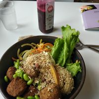 Mediterranean bowl with lots of goodies, including Falafel, hummus and salad at Glo - Laugavegur in Reykjavik