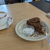Apple crumble cake with coconut yoghurt at The Loft in Waiheke Island