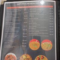 Vegetarian menu Feb 2024. Many of these can be made vegan, but you have to ask and specify at Ajeet India & Nepali Cuisine in Cincinnati