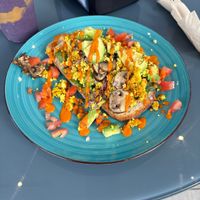 Tofu scramble and smoothie yum  at Nourish Wellness Cafe - Pop Life  in Cleveland