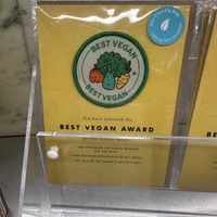 Vegan cards  at Nathalie - Mayfair in London