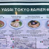One side of menu    at 831 Yasai Tokyo Ramen in Sedona