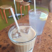 Iced decaf latte and lavender lemon lemonade   at Karl-Otto in Mannheim