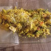 Couscous with vegetables and tofu and nachos with guacamole that had soy curls😍 at TikisMikis  in Tenerife