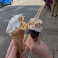 Apple & salted caramel, mandarin, cappuccino flavours 😊 at Georgio's in Llanberis