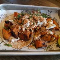 Sweet potato tacos..  with whipped tofu at Death by Tacos in Chester