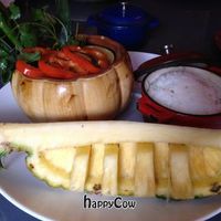 Vegan massaman curry dish.  Not too spicy.  LIttle sweeter than the curry in most dishes.  So yummy! at Thai Spice in Corpus Christi