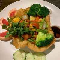 Spicy vegetables with cashews  at Thai Spice in Corpus Christi