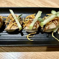 Koginut potstickers with green apple   at Hop Alley in Denver