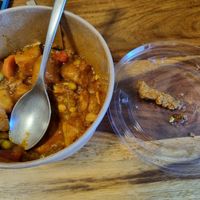 Piece of meat in the "vegan" stew... at Shani's African Snacks in Hamburg