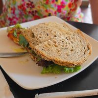 All Veggie sandwhich with multigrain sourdough bread at Mom's Bakery in Bandung