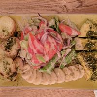 Addis salata - salad with avocado, potato slices, and bannana - really interesting  at Tenat in Tel Aviv