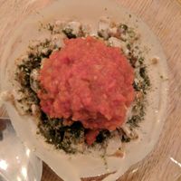 Kita fitfit - sauted squares of Ethiopian bread - simply delicious at Tenat in Tel Aviv