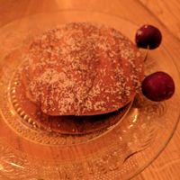 Teff pancakes for dessert at Tenat in Tel Aviv