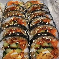 Again!! Looks like tofu in there. The rolls are super creative.   at The Humble Lotus in Kitchener