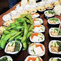 I think the one on the bottom left is the Buddha roll. They change things up a lot—ALWAYs plenty of house-made vegan options.   at The Humble Lotus in Kitchener