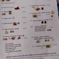 Menu as of February 2025 at Be Happy in Gran Canaria