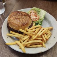 Chicken burger (said beef on the menu?) at Crunchy by Patcharee in Koh Phi Phi