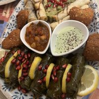 Vegan mezze sharing platter  at  Palmera Restaurant in Winterthur