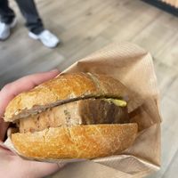 Vegane Pizzakässemmel  at Die Vegane Fleischerei - Frauenstraße in Munich