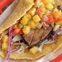 Fish Taco  at El Cantaro Vegan Mexican Restaurant in Monterey