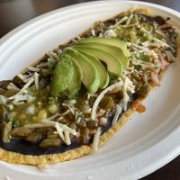 Huarache  at El Cantaro Vegan Mexican Restaurant in Monterey