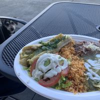 The tamale combo plate  at El Cantaro Vegan Mexican Restaurant in Monterey