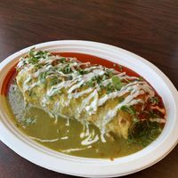 Veggie supreme Xmas style   at El Cantaro Vegan Mexican Restaurant in Monterey